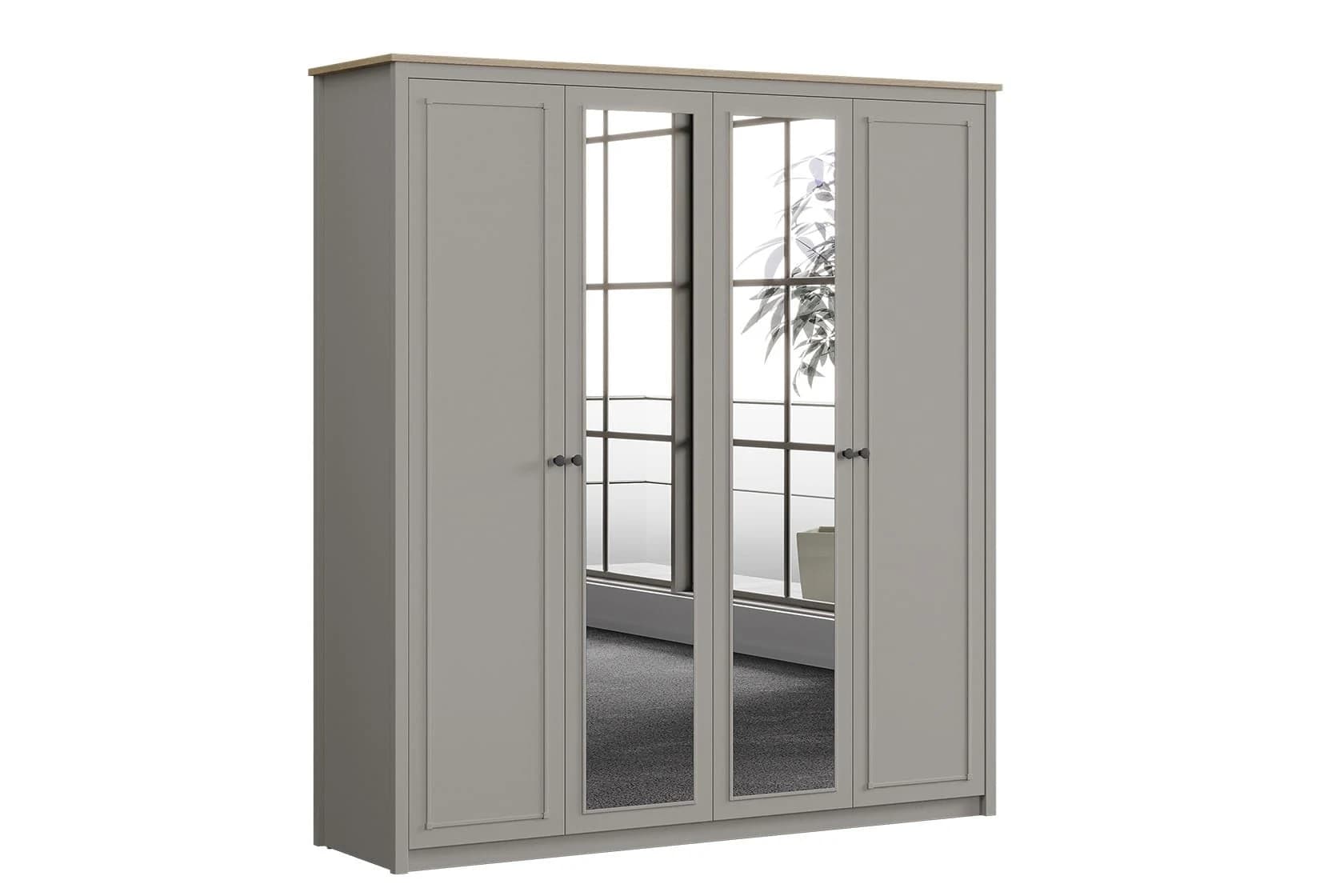 Sento 4 Doors Wardrobe — Grey 4