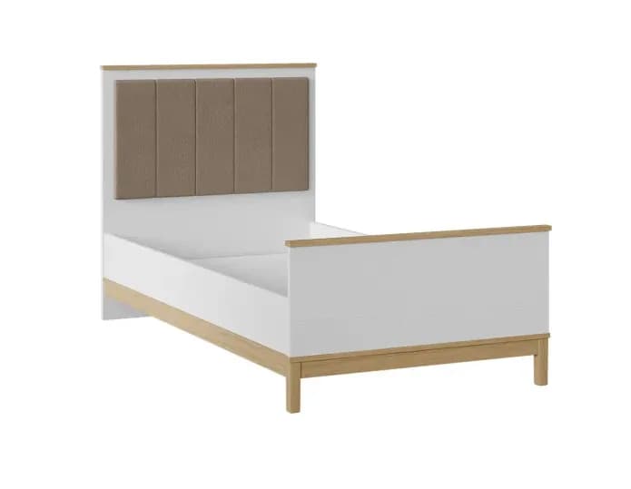 Etto 100×200 Bed Frame & Headboard — White 1
