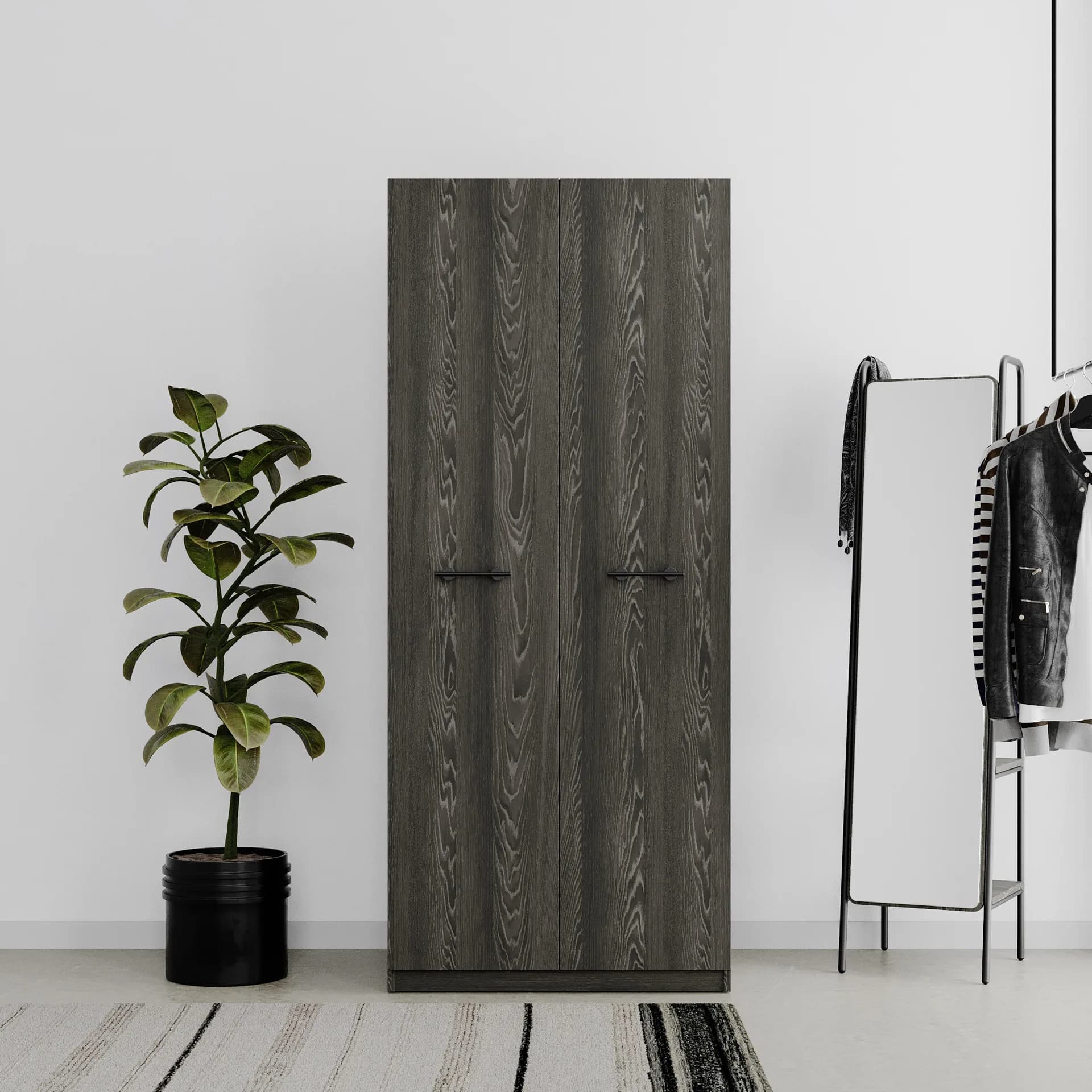 Plus 2 Doors Wrd Cabinet — Dark Oak 3