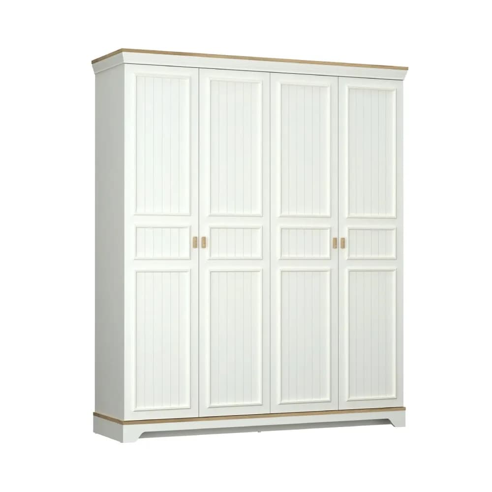Monte 4 Doors Wardrobe — Cream