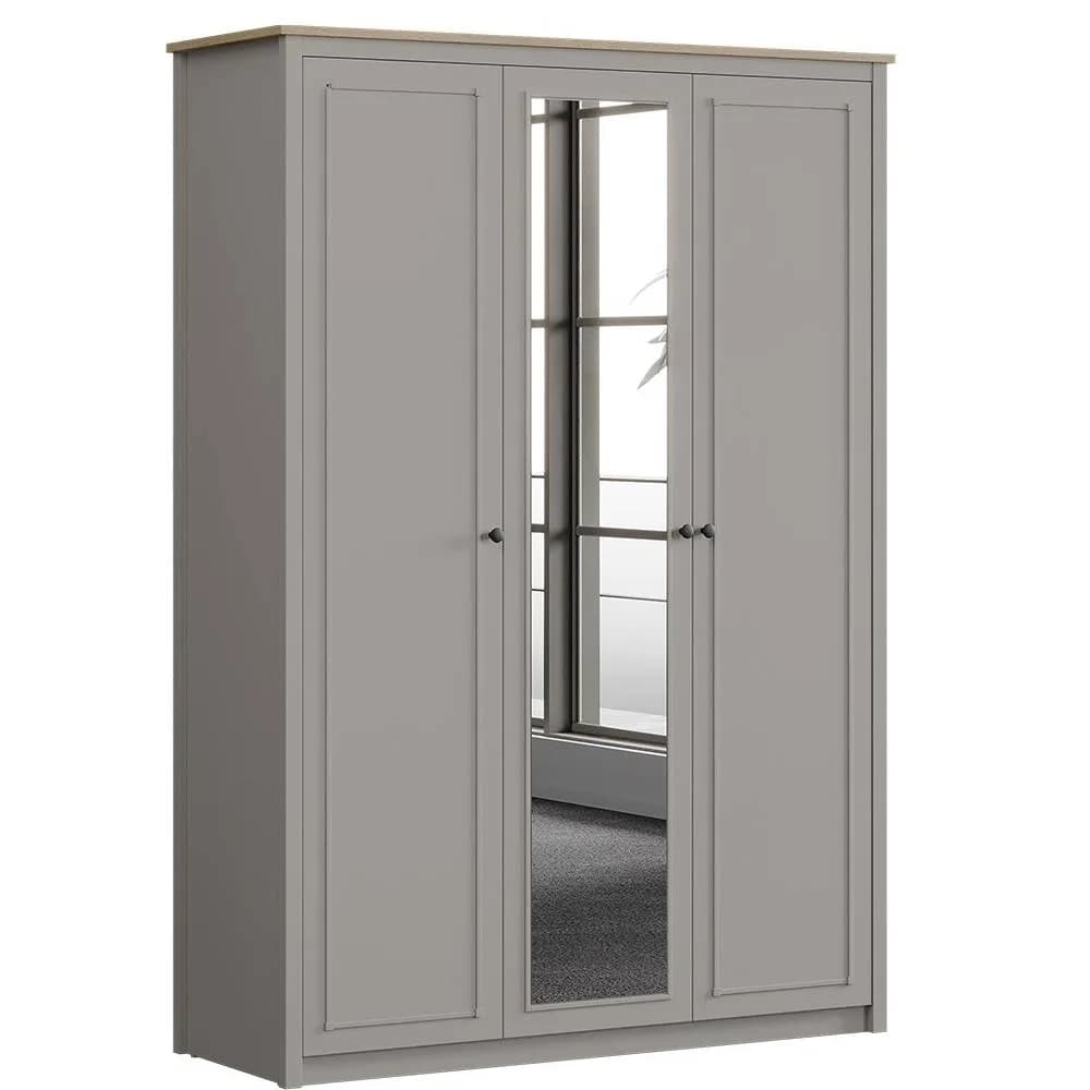 Sento 3 Doors Wardrobe — Grey 3
