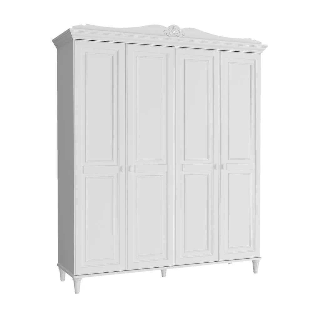 Lora 4 Doors Wardrobe — Ultra White
