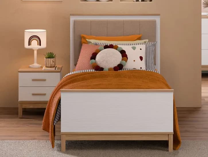 Etto 100×200 Bed Frame & Headboard — White 2