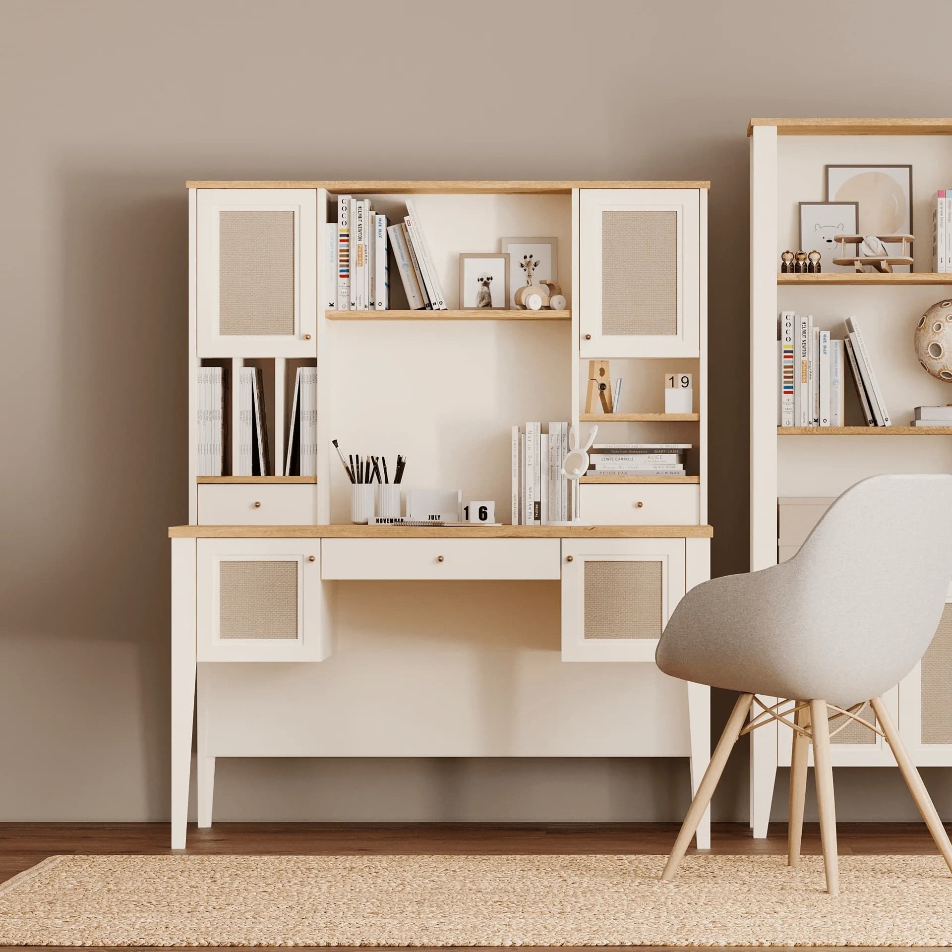Corso Study Desk and Top Unit Large — Cream 2