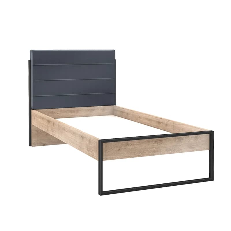 Irony 120*200 Vertical Bed Frame & Headboard 4 — Oak 2