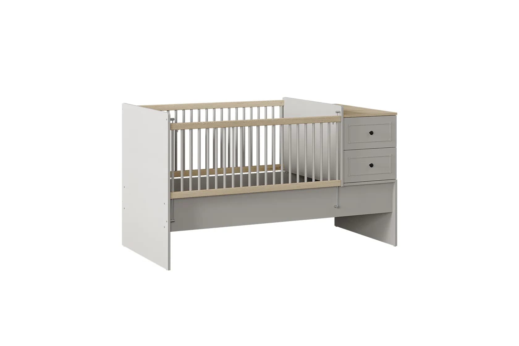Sento Convertible Baby Bed 80×130-180 — Grey