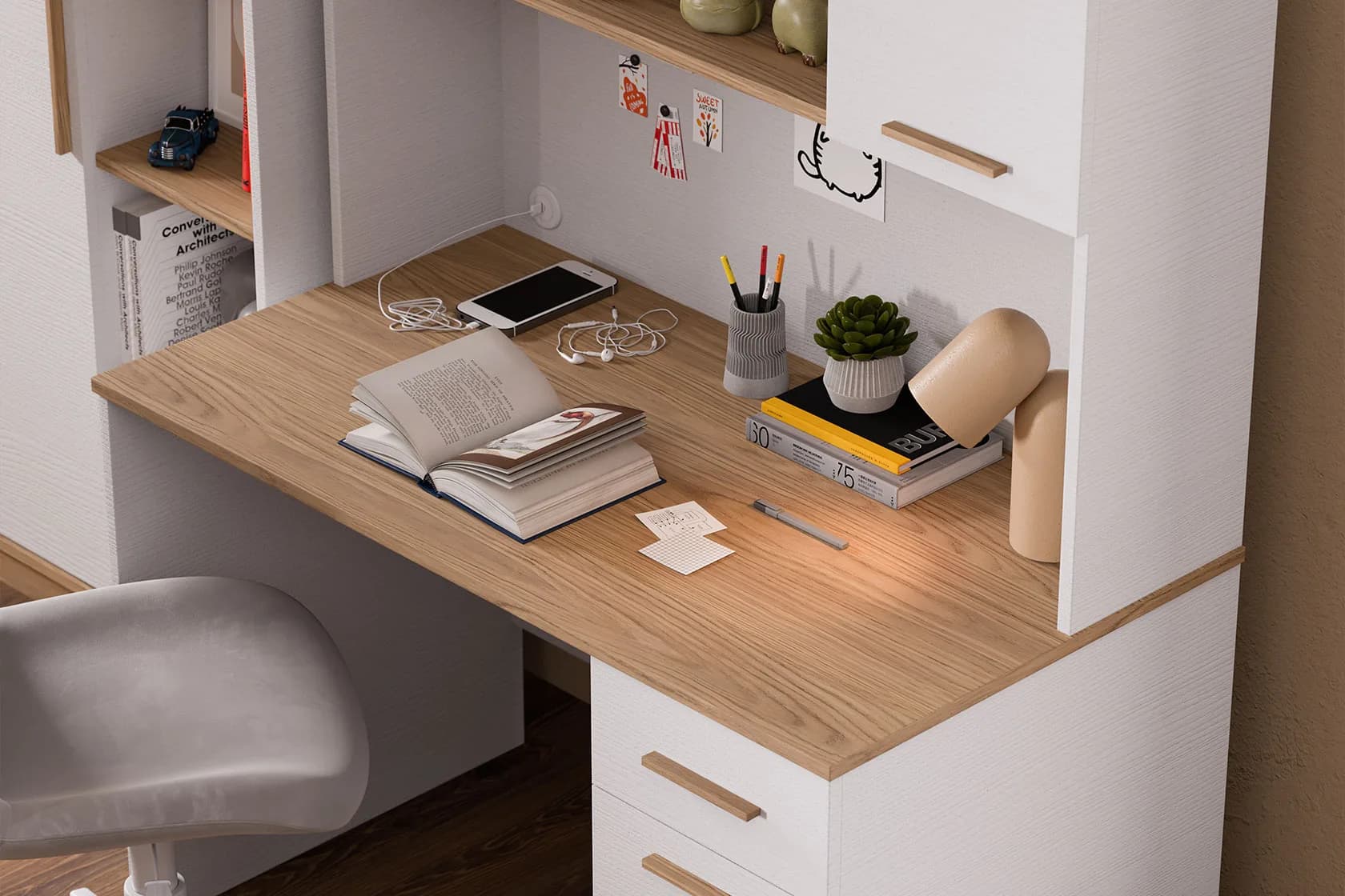 Etto Study Desk — White 2