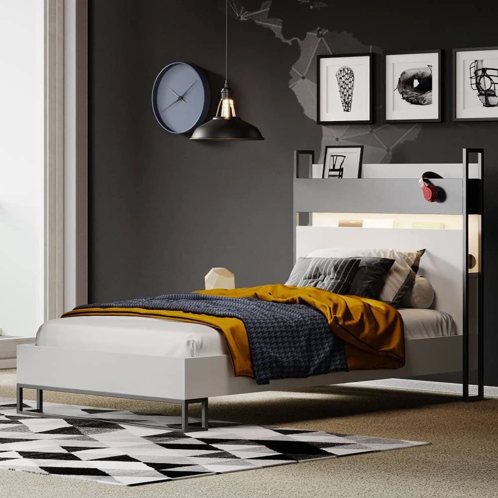 Legend Bed Frame & Headboard — Ultra White 2