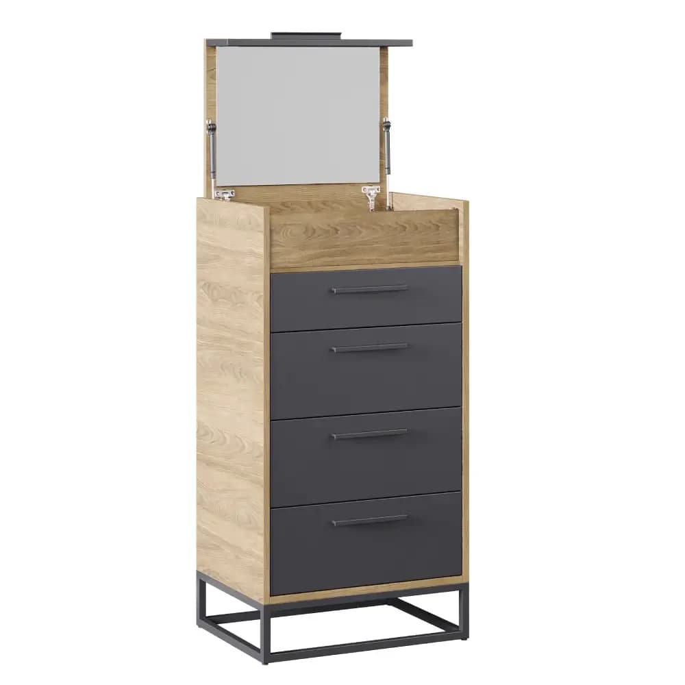 Legend Chest of Drawers Walnut — Dark Grey