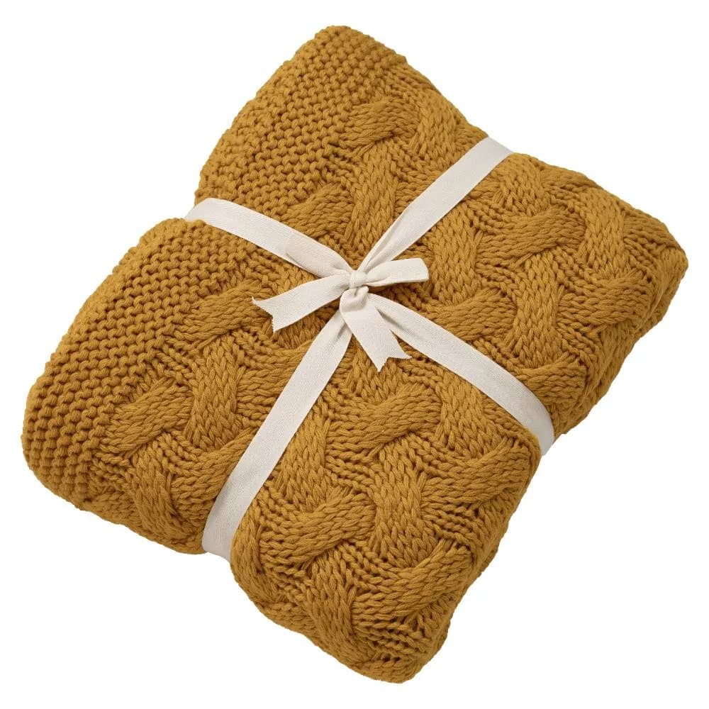 Kni̇t Blanket Hola Mustard (120x170CM)