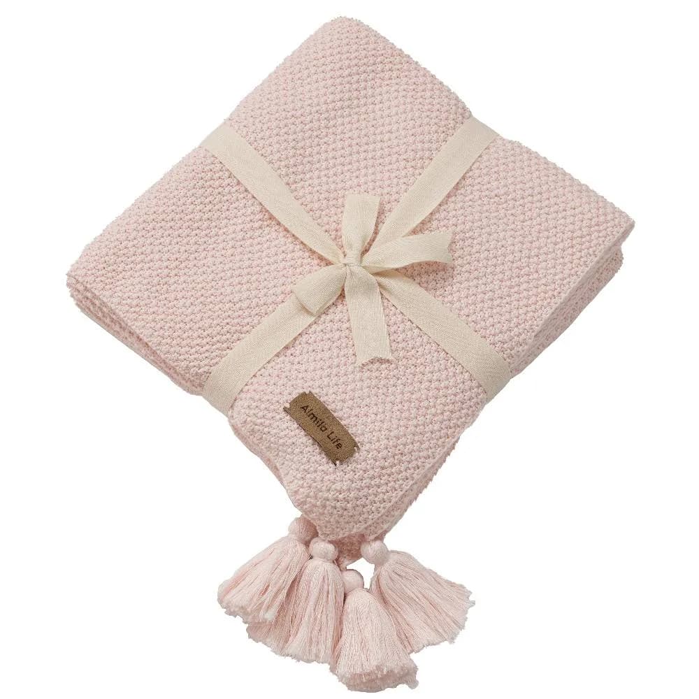 Knit Blanket Baby Rova Pink (100×100 Cm)