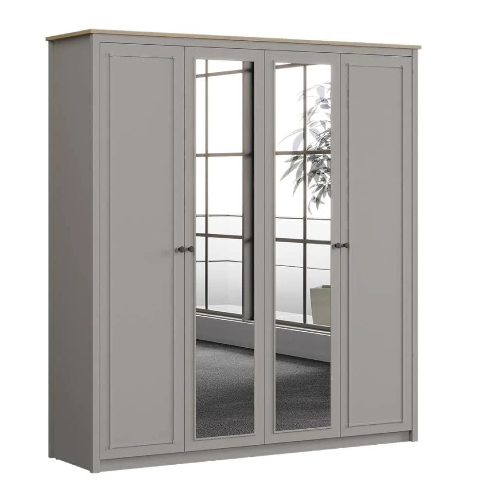 Sento 4 Doors Wardrobe — Grey