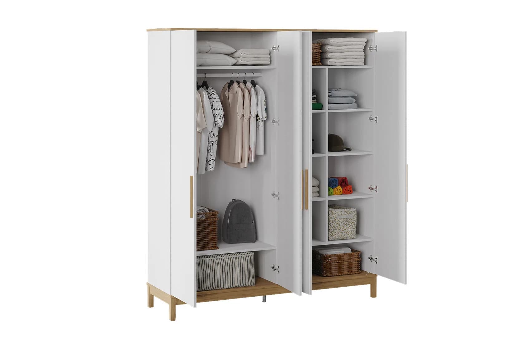 Etto 4 Doors Wardrobe — White 2