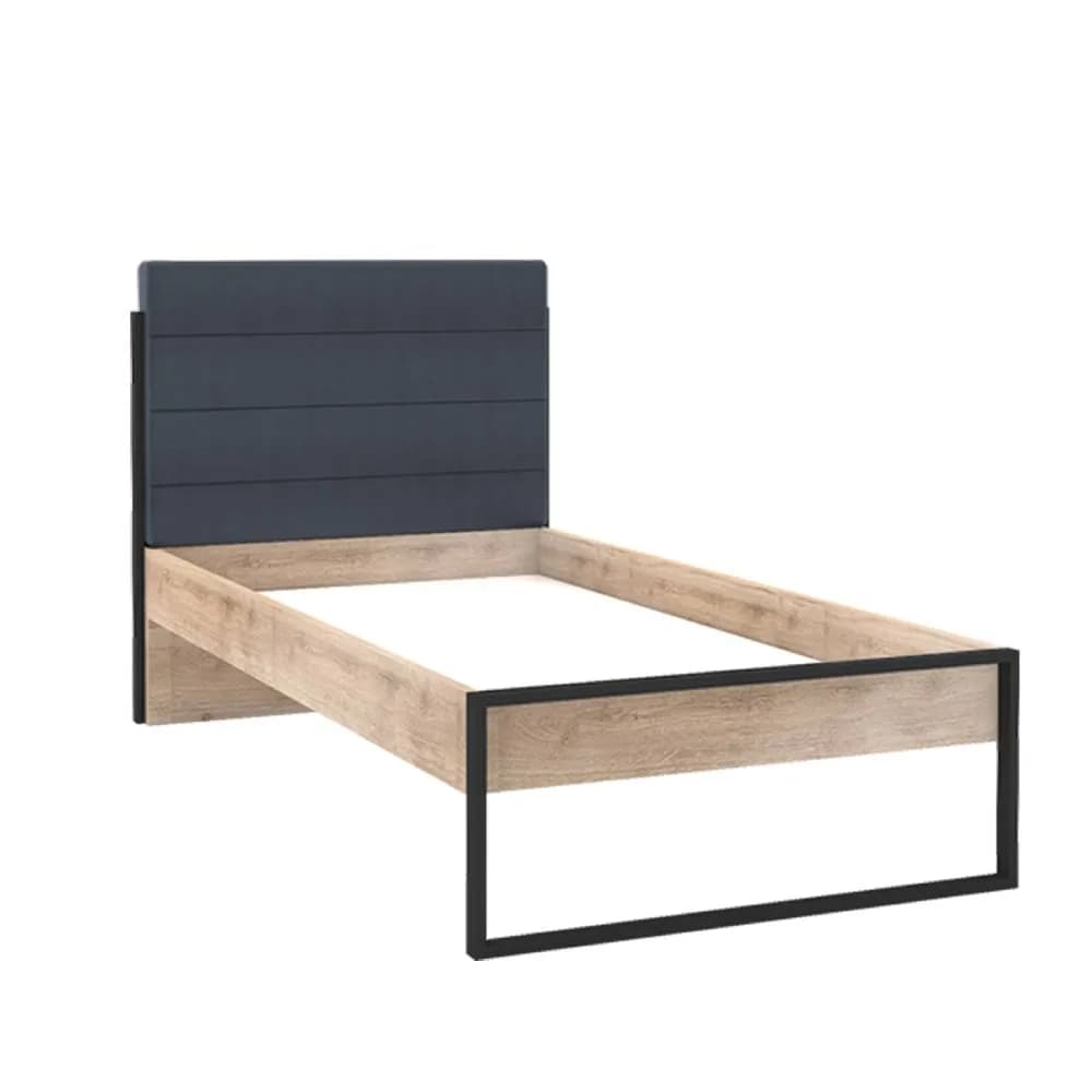Irony 120*200 Vertical Bed Frame & Headboard 4 — Oak