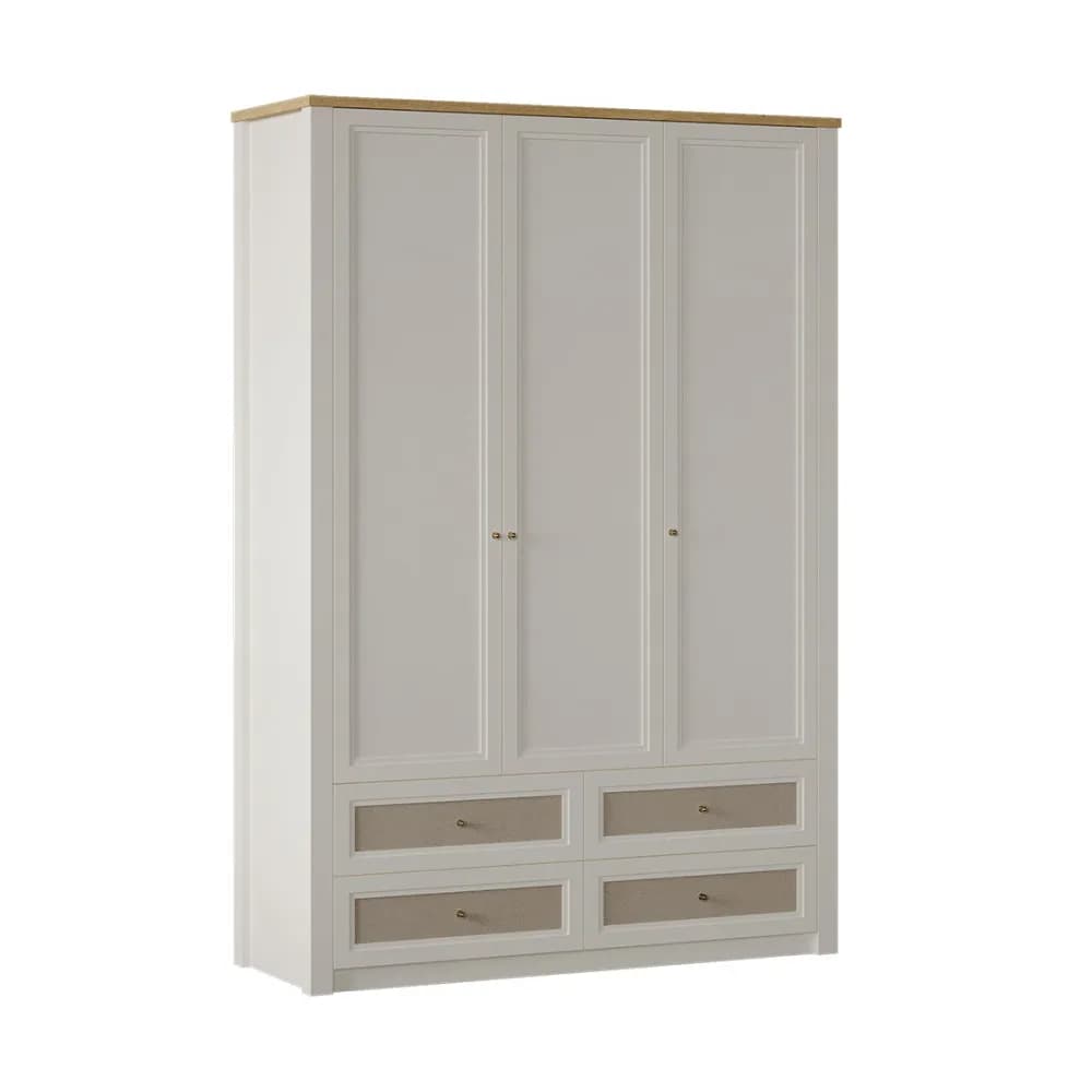 Corso 3 Doors Wardrobe with Drawers — Cream