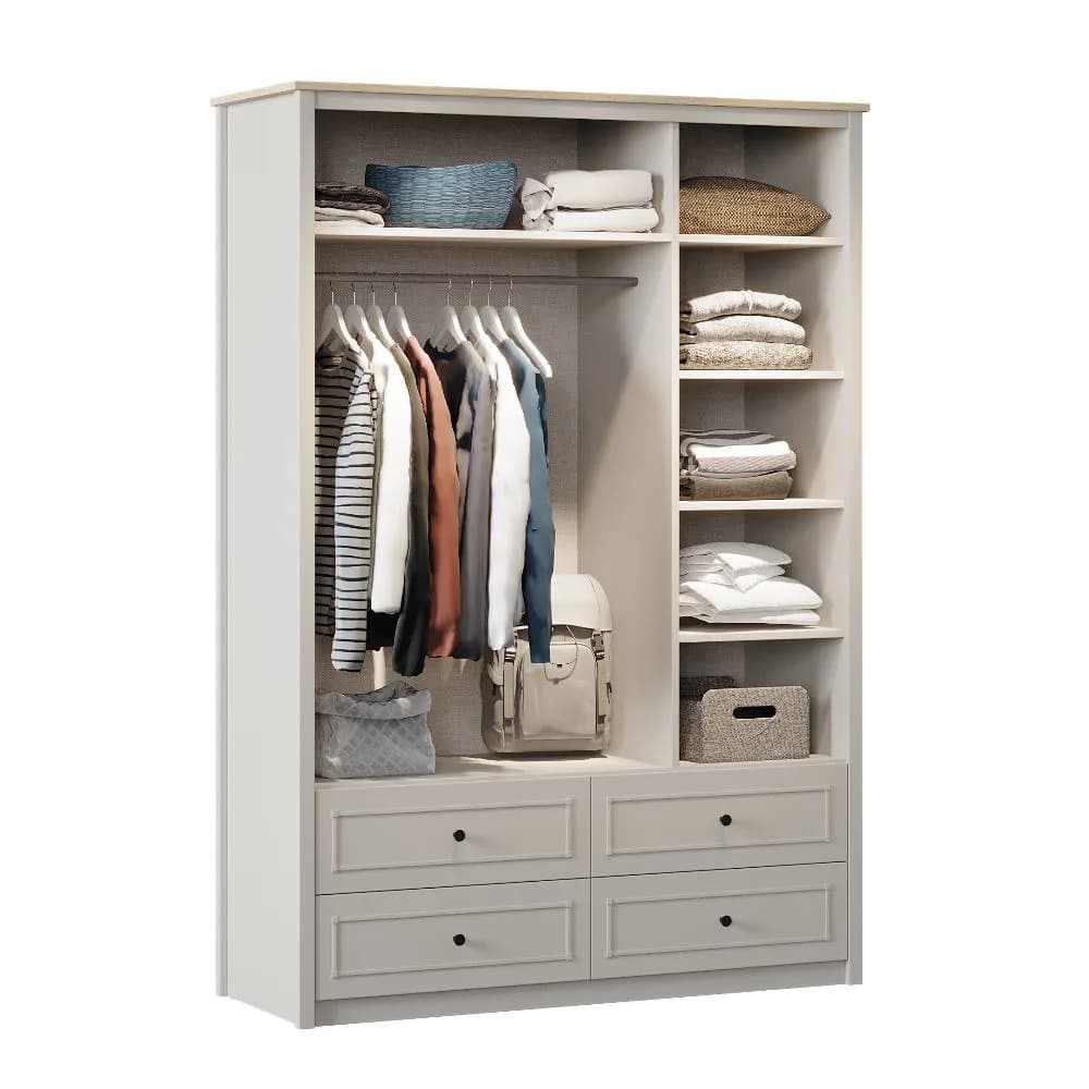 Sento 3 Doors Wardrobe with Drawers — Grey 2