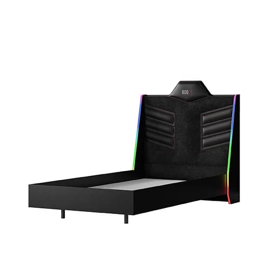Roox Bed Frame & Headboard with Led — Light Black 4