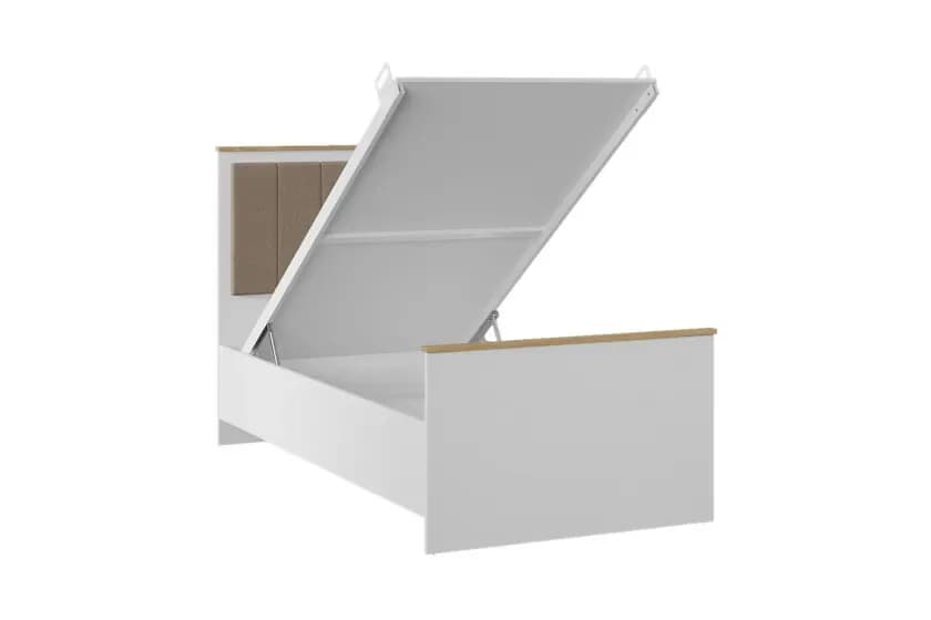 Etto 100×200 Bed Base & Headboard — White 2