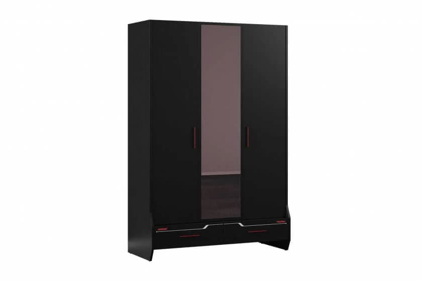 Roox 3 Doors Wardrobe — Black 4