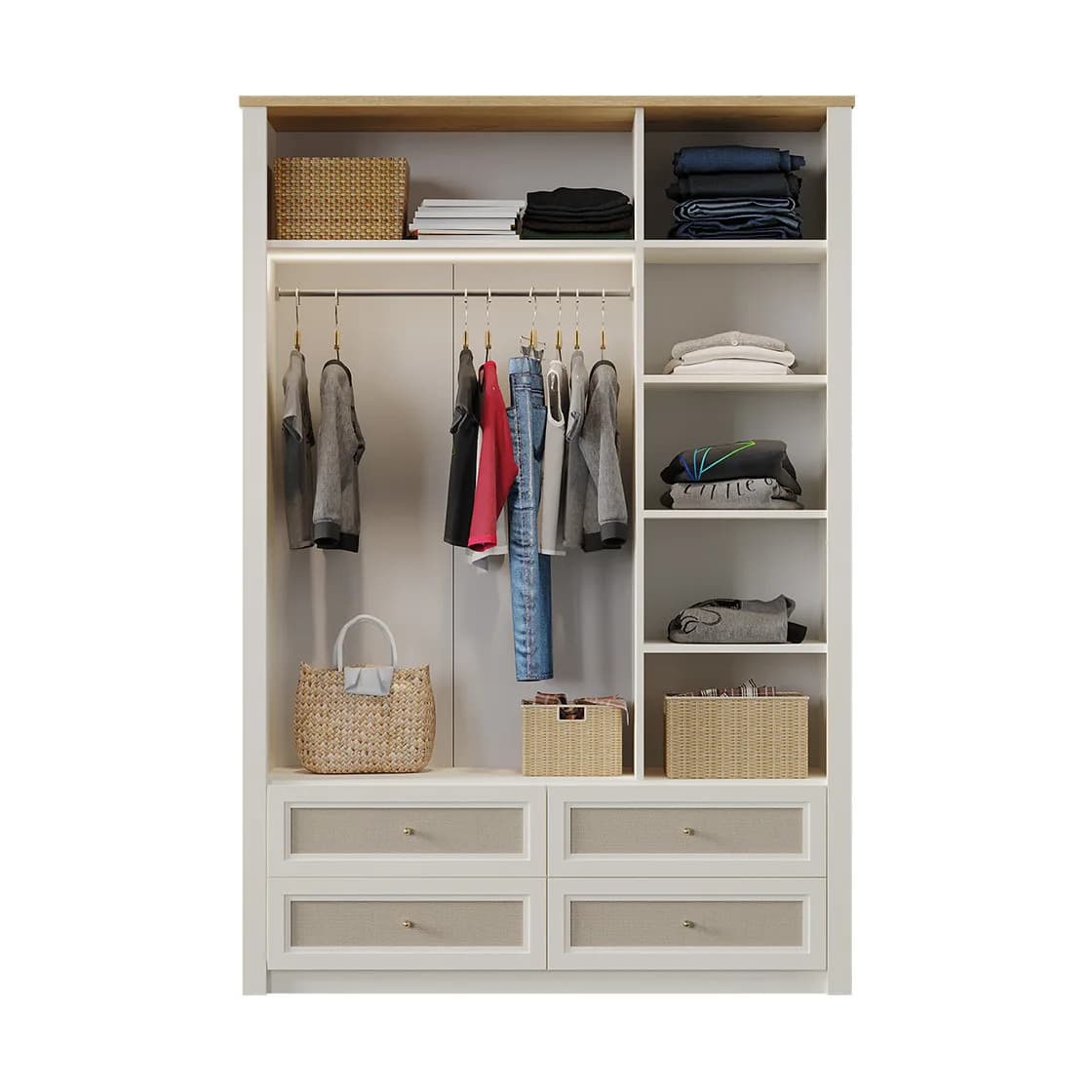 Corso 3 Doors Wardrobe with Drawers — Cream 2