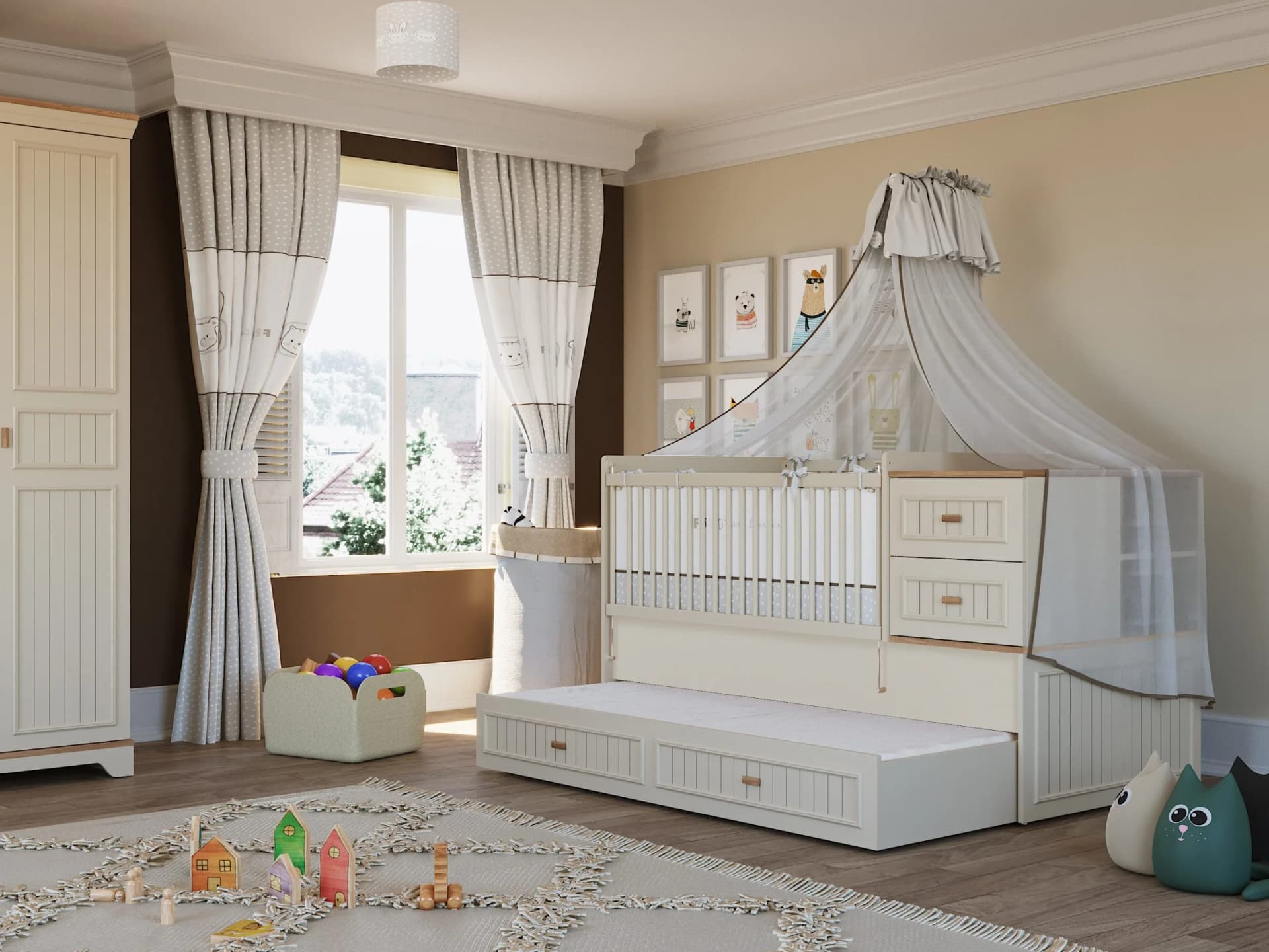 Monte Baby Convertible Bed 80*130-180 3