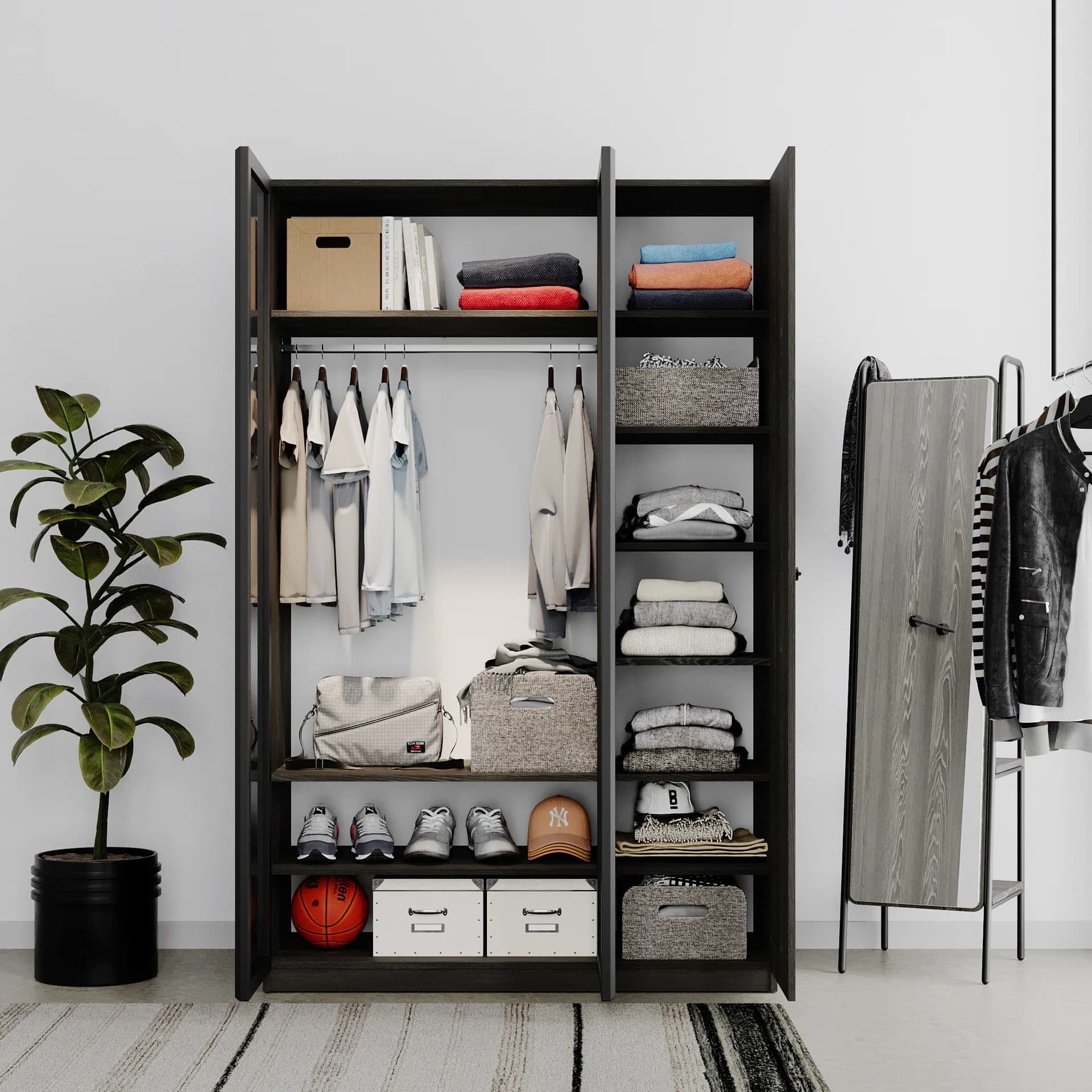 Plus 3 Doors Wrd Cabinet — Dark Oak 3
