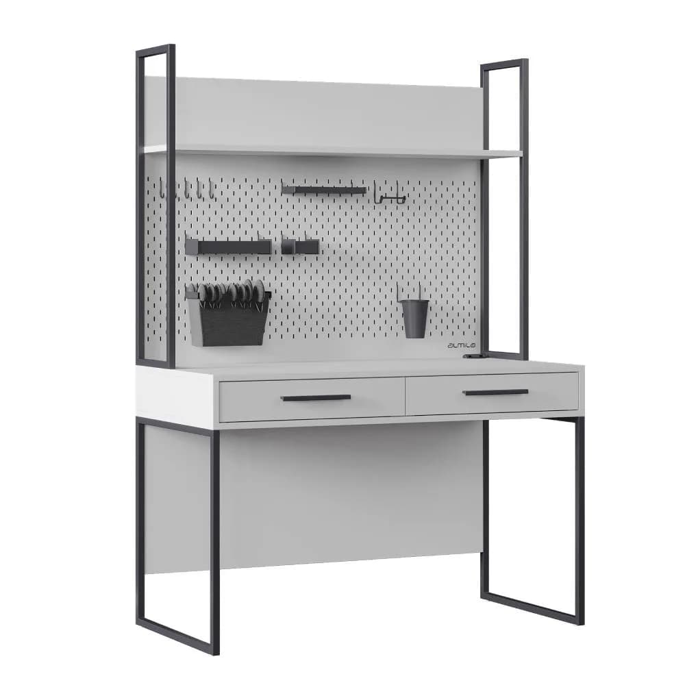 Legend Study Desk and Top Unit — Ultra White