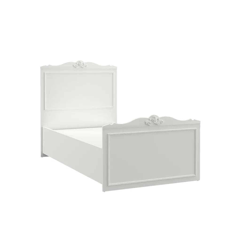 Lora 100×200 Bed Base & Headboard — Ultra White