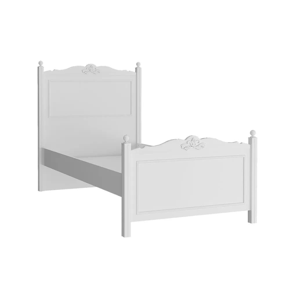 Lora 120×200 Bed Frame & Headboard — Ultra White