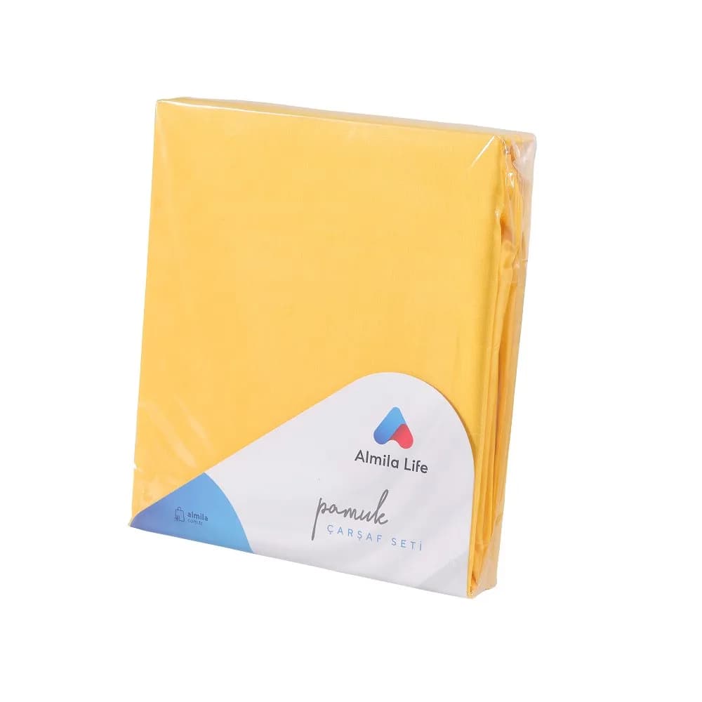Cotton Sheet Set Yellow 180×260 1