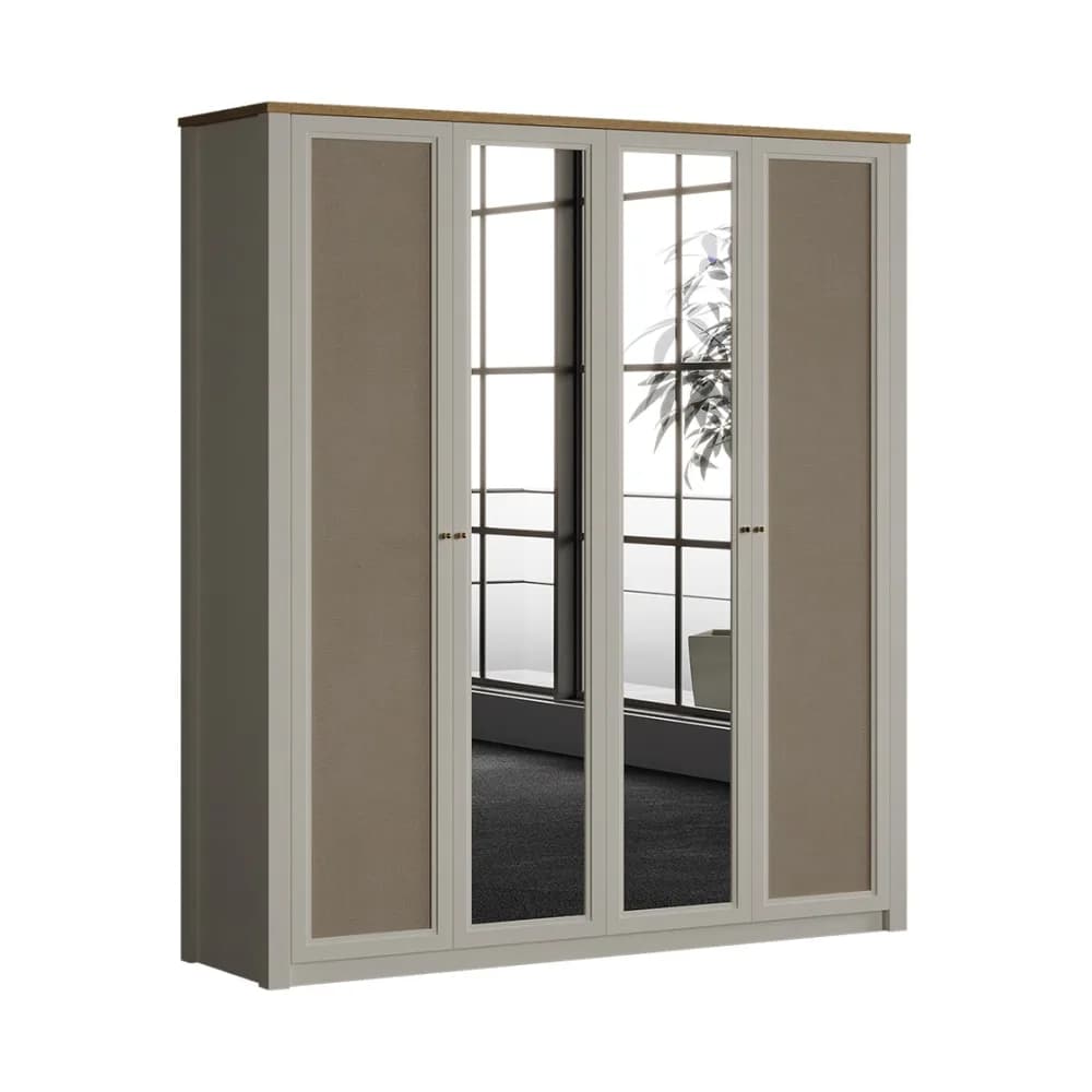 Corso 4 Doors Wardrobe — Cream