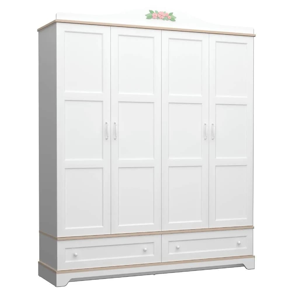 Bianca 4 Doors Wardrobe — Ultra White