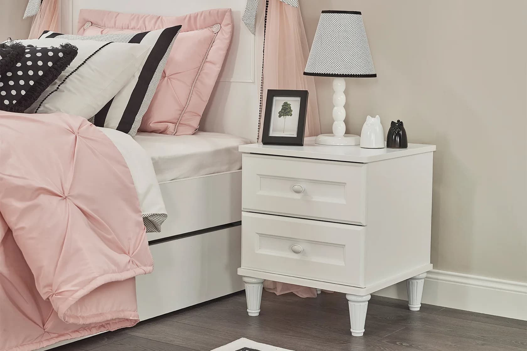 Lora Nightstand — Ultra White 2
