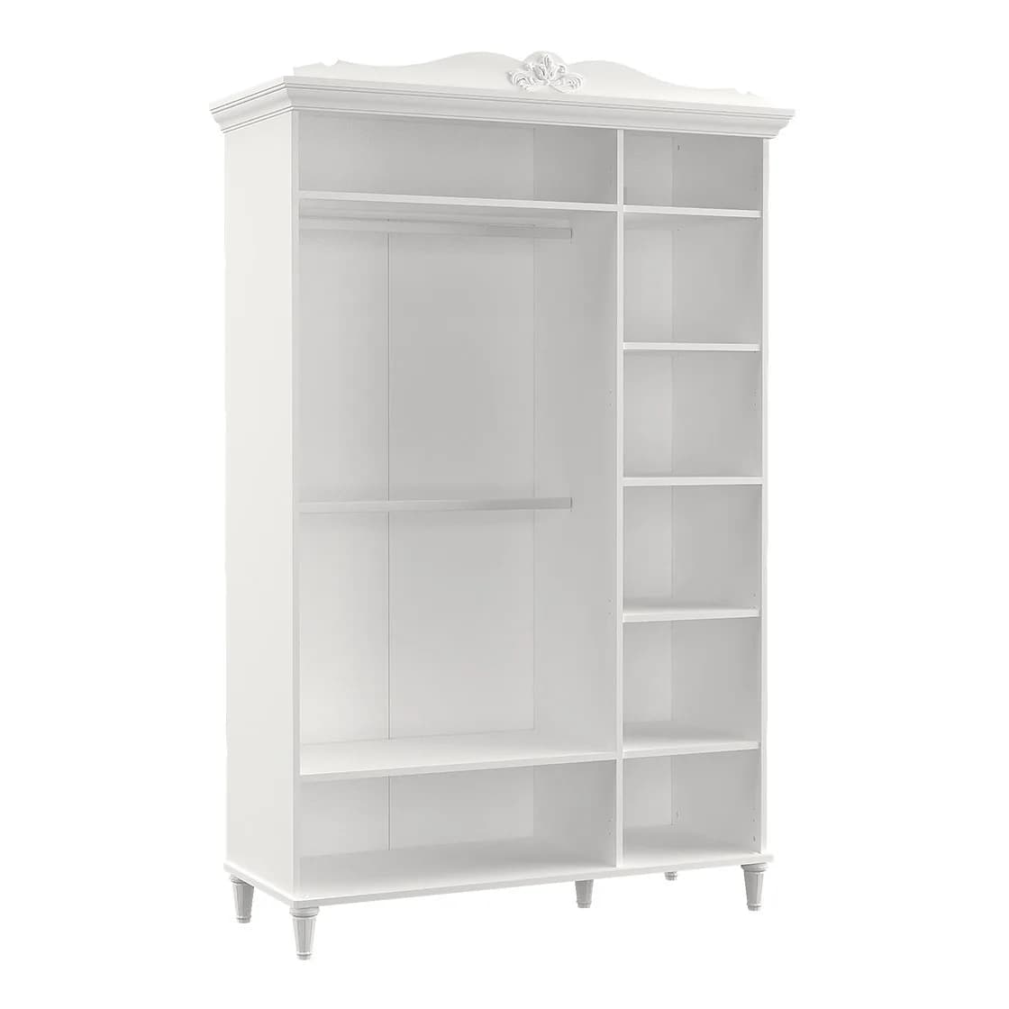 Lora 3 Doors Wardrobe — Ultra White 2