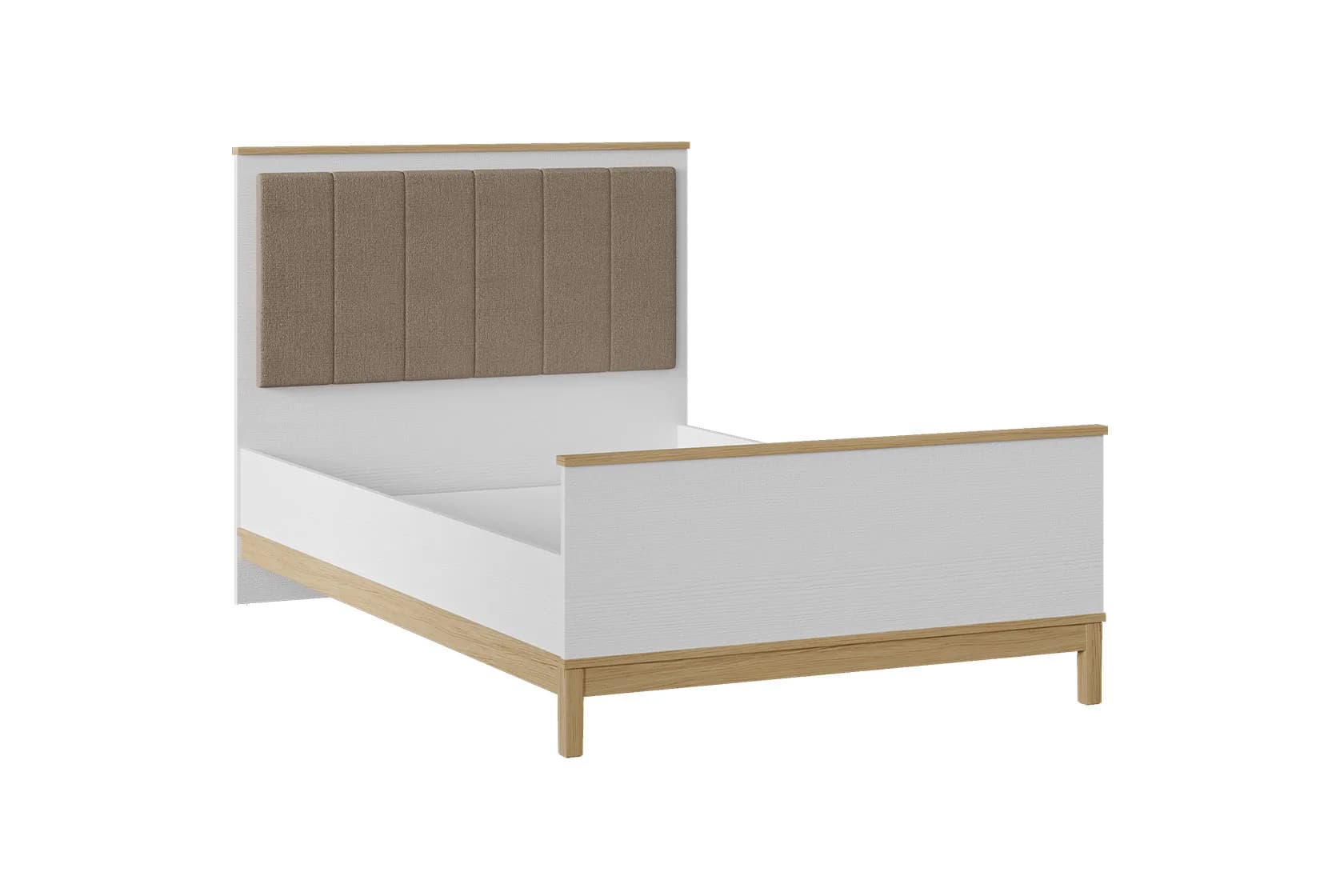 Etto 120×200 Bed Frame & Headboard — White 1