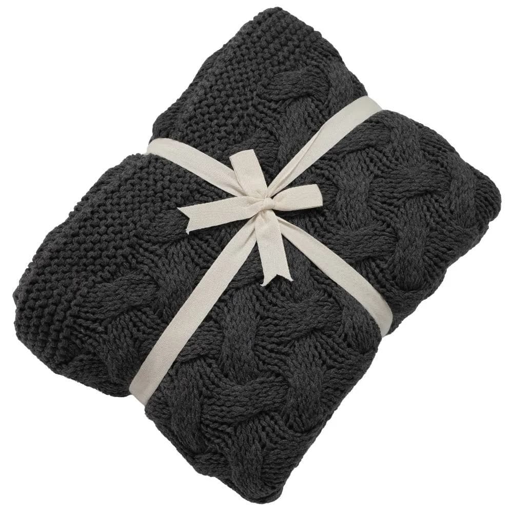Knit Blanket Hola Anthracite (120×170 Cm)