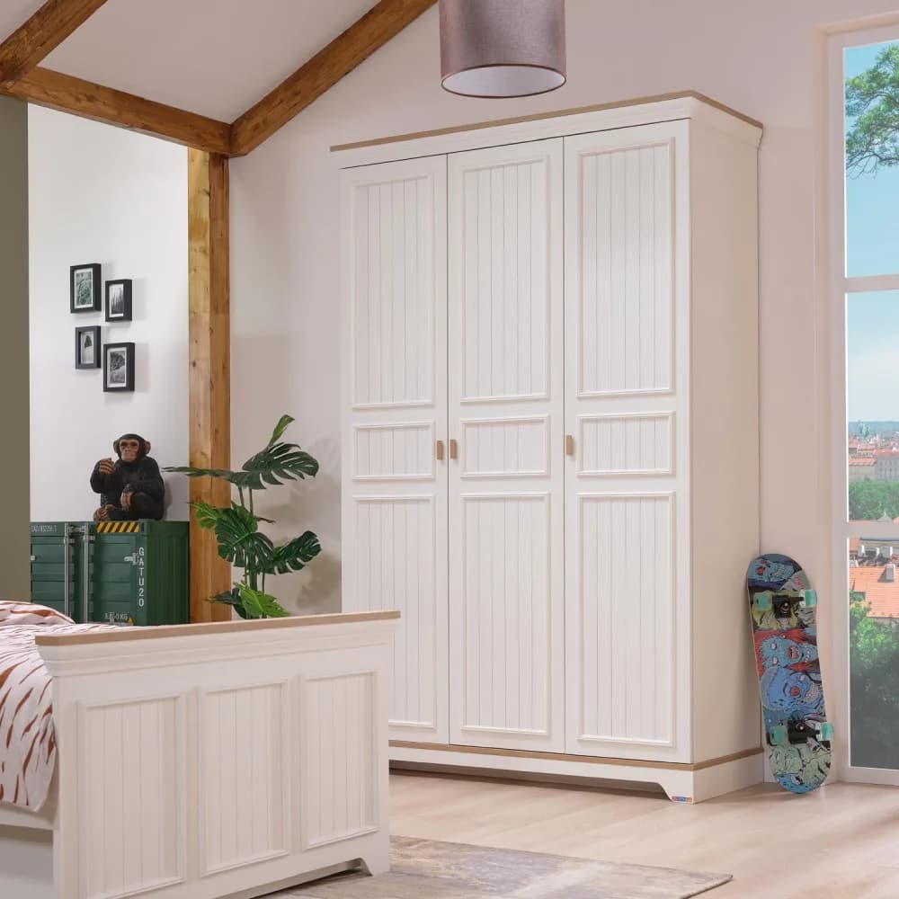 Monte 3 Doors Wardrobe — Cream 4