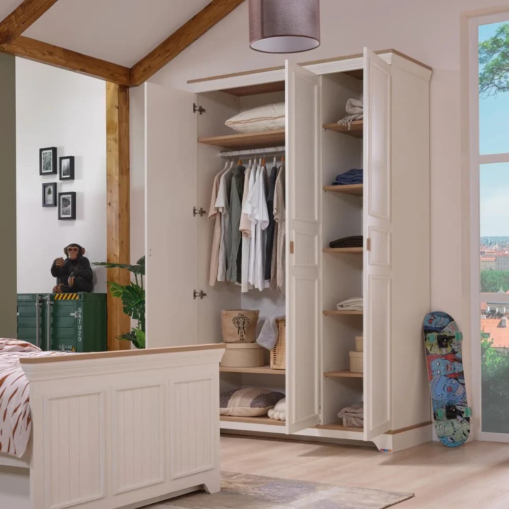 Monte 3 Doors Wardrobe — Cream 5