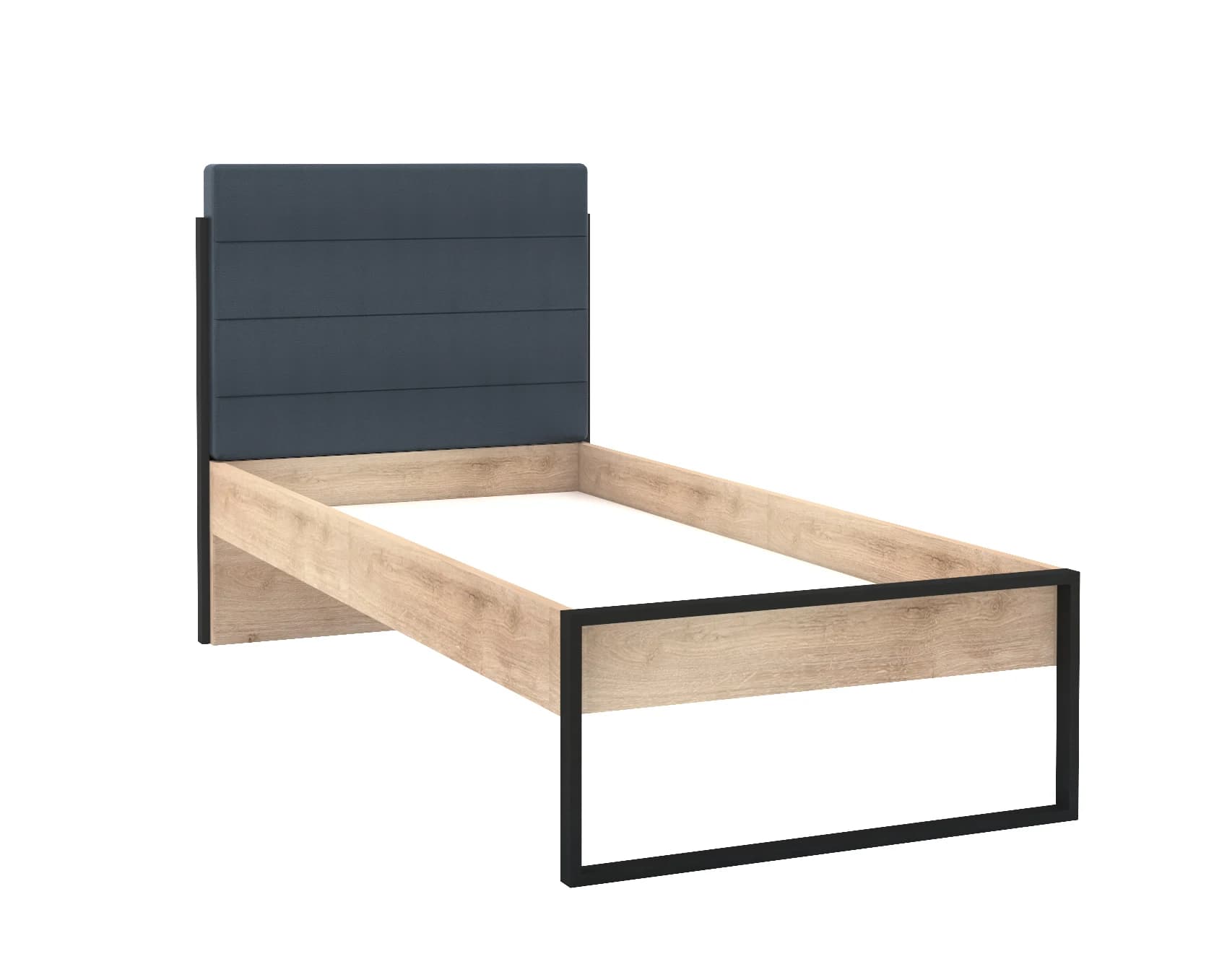 Irony 100*200 Vertical Bed Frame & Headboard — Oak 2