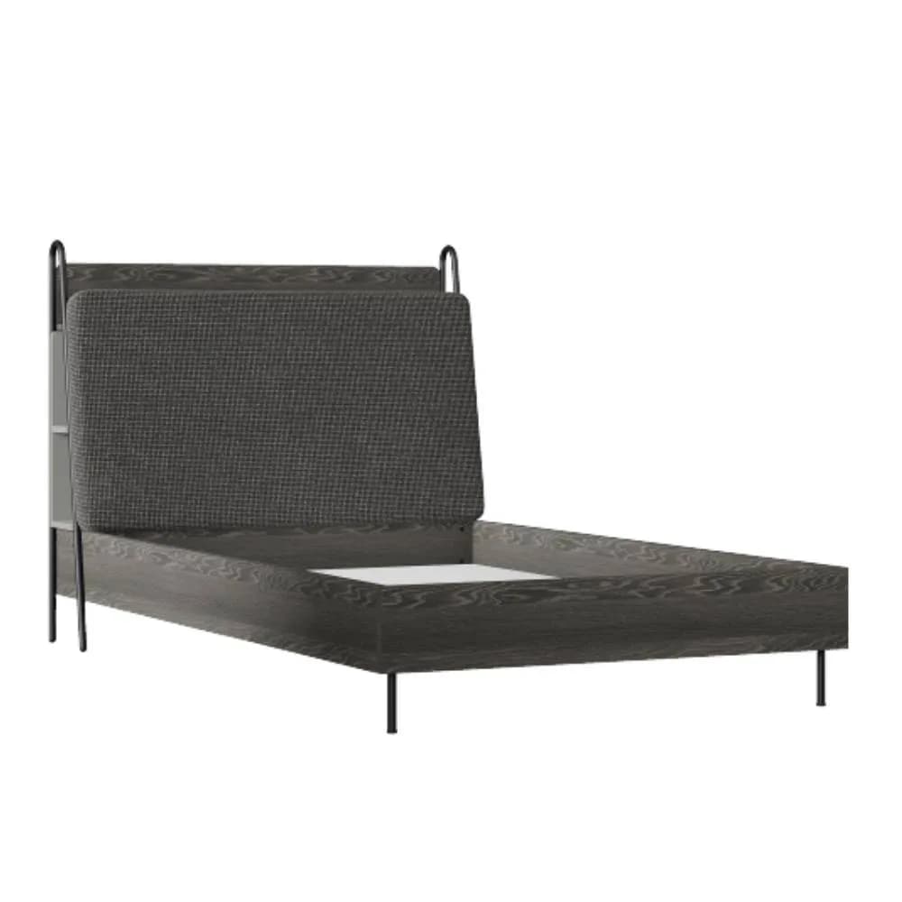 Arwen 120×200 Bed Frame & Headboard — Dark Oak