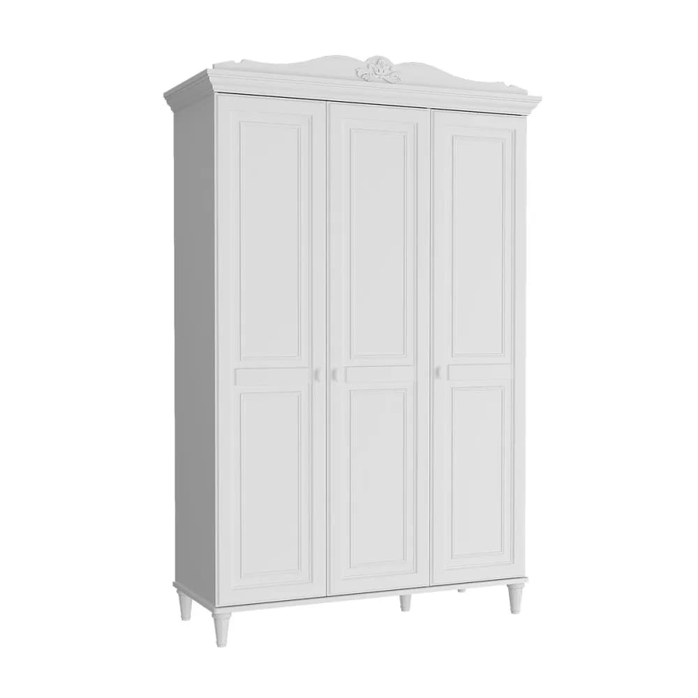 Lora 3 Doors Wardrobe — Ultra White