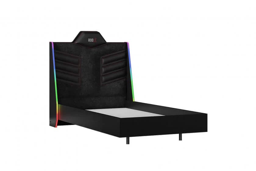 Roox Bed Frame & Headboard with Led — Light Black 3